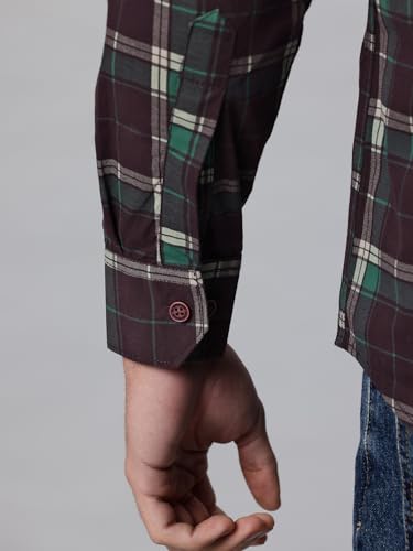 Image of Majestic Man Men's Pure Cotton Cargo Checks Shirt with Dual Flap Pockets - Slim Fit | Full Sleeve | Casual Wear | Trendy & Comfortable