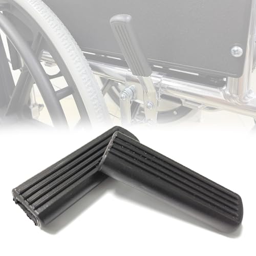 Cubiertas para manijas de freno de silla de ruedas con agarres planos de 0.67', repuesto para frenos manuales de silla de ruedas, para personas mayores y personas con discapacidad (juego de 2).