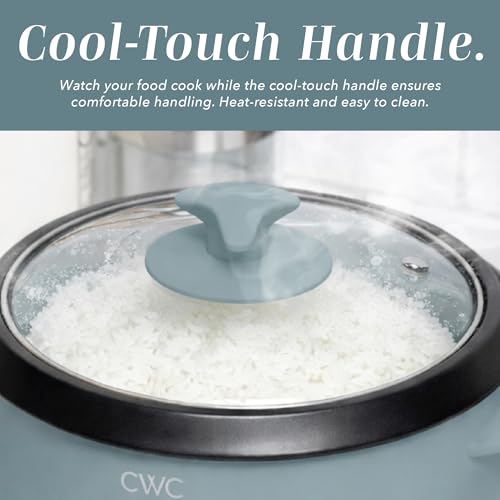 Image of COOK WITH COLOR 6 Cup Rice Cooker 300W - Effortless Cooking and Perfectly, Cooks 3 Cups of Raw Rice for 6 Cups of Cooked Rice, Slate Blue | 300W, Cooks 3 Cups Raw Rice, 6 Cups Cooked Rice, Effortless Cooking