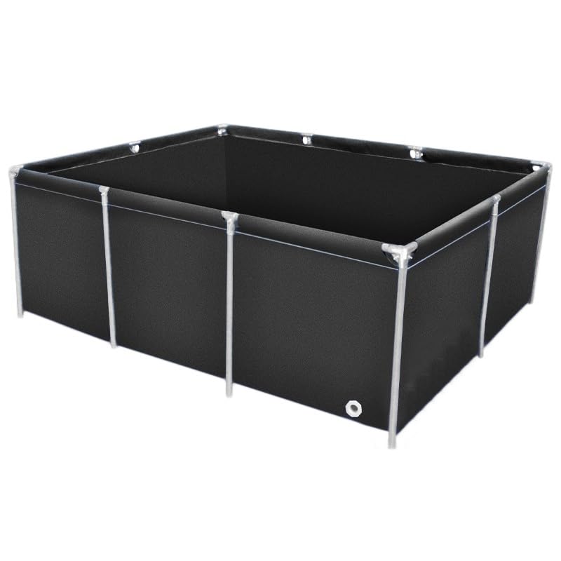 Bassin à poissons pliable hors sol réservoir bâche noire 6m