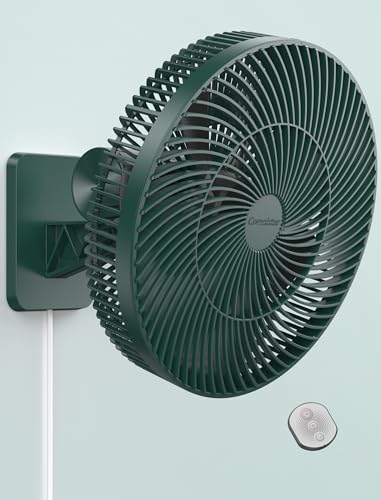 12 Inch Wall Mount Fan with Remote 4-Speed Oscillating Quiet Fan with 90 Wide-Angle & 125Tilt Timer Include 8.2ft Cord and Power Adapter for Bedroom Bathroom RV Kitchen Office High Velocity