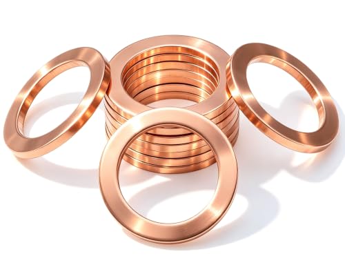 Image of 10PCS M14 Copper Oil Drain Plug Gasket Crush Washer Seals Compatible with Mercedes Benz for 007603-014106