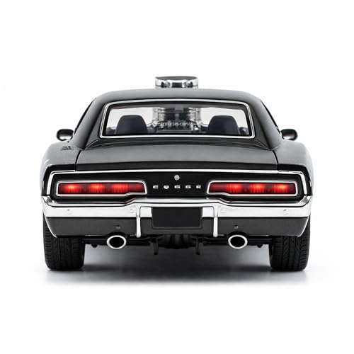 Image of Dodge Charger 1:24 Scale Die Cast Metal Car - Pull Back Classic Muscle with Openable Doors, Hood & Trunk, Lights & Sound, Collectible Showpiece for Kids 6+ & Car Enthusiasts