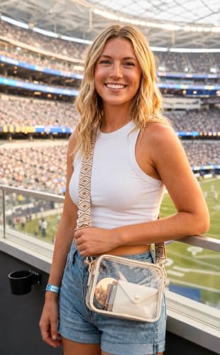 Image of Clear Crossbody Bags for Stadium, Fits 12x6x12 Policy