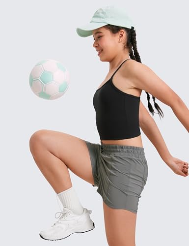 CRZ YOGA Girl Butterluxe Double Lined Sleeveless Tank Tops - Camisole Spaghetti Y Back for Teen Kid Sports Dance4