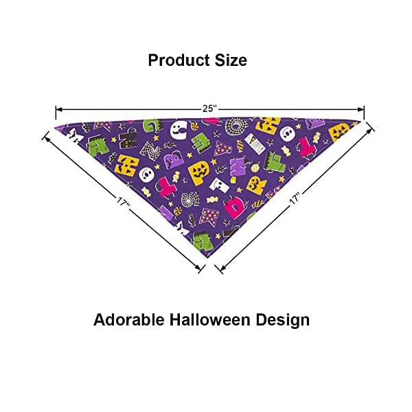 Adoggygo halloween dog costume, halloween dog bandana hat tutu set, purple dog halloween costume halloween hat bandana costumes for dogs pets - image 5