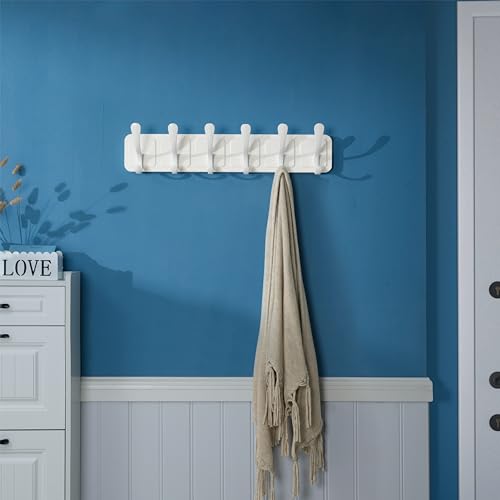 SKOLOO-Coat-Rack-Wall-Mount-Scandi-Style-Wooden-Carved-Block-Coat-Hook-Wall-Coat-Hanger-with-6-Hooks-for-Hanging-Coats-Hats-Clothing-Scarfs-White SKOLOO Coat Rack Wall Mount Scandi Style Wooden Carved Block Coat Hook Wall Coat Hanger with 6 Hooks for Hanging Coats Hats Clothing Scarfs White
