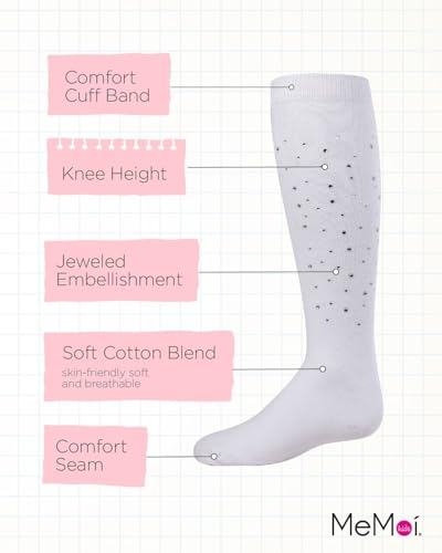 MeMoi Jazzy Jeweled Girls Cotton Blend Knee Socks3