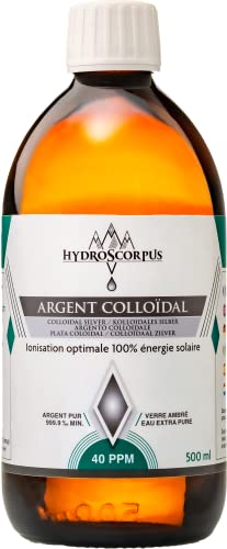 Argent Colloïdal 40 PPM ● 500 mL ● Bouteille VERRE.100% Naturel ●Oligo élément Bio Disponible. Ionisation 100% énergie solaire ● Fabriqué en France ● Protections produits 100% compostables …