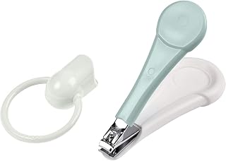 BÉABA - Béaba Cortaúñas para Bebés y Niños, Tijeras para uñas y manicura, Asa Ancha y Ergonómica, Azul
