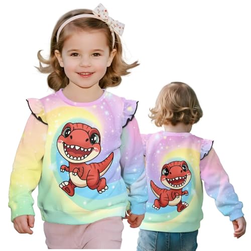 Girls Fashion Sweatshirts Ruffle Sleeves Thick Long Sleeve Sweatshirt Soft Girls Oversized Graphic Sweatshirt2