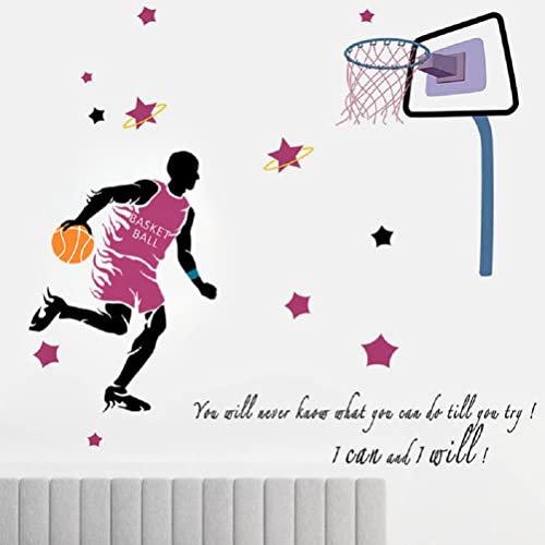 Joueur de basket-ball Stickers muraux bricolage enfants chambres Stickers muraux pour adolescent garçon chambre enfants chambres enfants pépinière décoration de la maison Cover