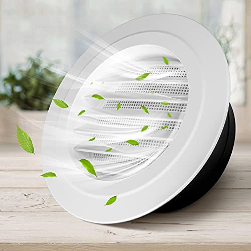 Ipower 6 Inch Abs Round Air Soffit Vents Louver Grille Cover With Built-In Screen Mesh For Home Bathroom Office Kitchen Ventilation, 1-Pack, White #TOP2