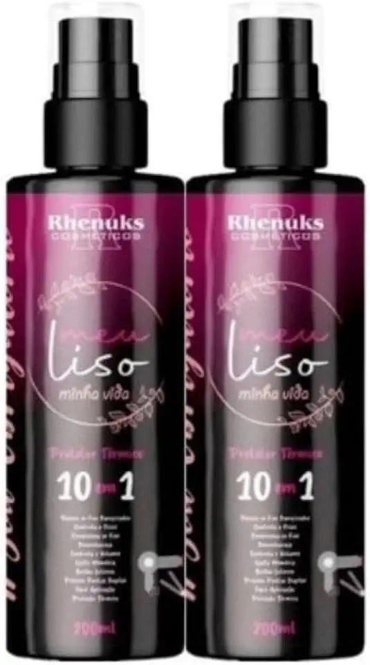 Kit 2 Protetores Térmico anti frizz Meu Liso minha Vida Tratamento Capilar Recuperação capilar
