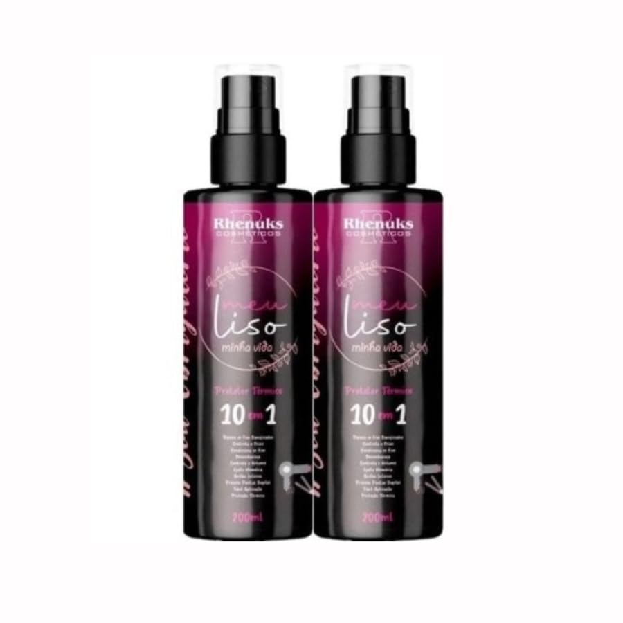 Kit 2 Protetores Térmico anti frizz Meu Liso minha Vida Tratamento Capilar Recuperação capilar