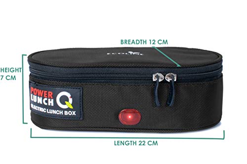 Image of Ecoline Q2 Electric Power Fabric 800ml Lunch Box with 2 Stainless Steel Containers 400ml (Black)