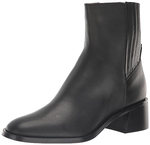 Dolce Vita Women's LINNY Fashion Boot, Black Leather H2O, 8