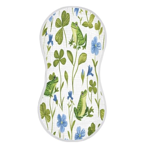 Playful Frogs Burp Cloths Cotton Baby Washcloths,Large 22x11in Burping Cloth Absorbent and Soft for Newborn Baby Boys and Girls,2 Pack