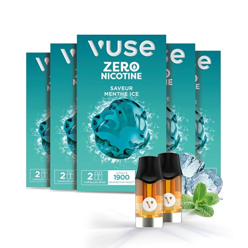 Capsules VUSE ePod 2, Menthe Ice Lot de 10, jusqu'à 9500 bouffées* (950* x 10 capsules), compatibles avec les cigarettes électriques VUSE Pro et ePod 2,...