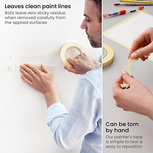 Arteza ARTZ-4706 Masking Tape, 6 Rolls, 0.75 Inches X 60 Yards, Multi-Surface Easy-To-Rip Paper Tape, Art Supplies thumb #2