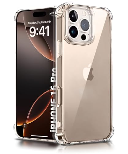 Image of WOW IMAGINE Clear Back Cover Case for iPhone 16 Pro | Shockproof Soft TPU Case | Cushioned Edges for Ultimate Protection Back Cover Case - Transparent
