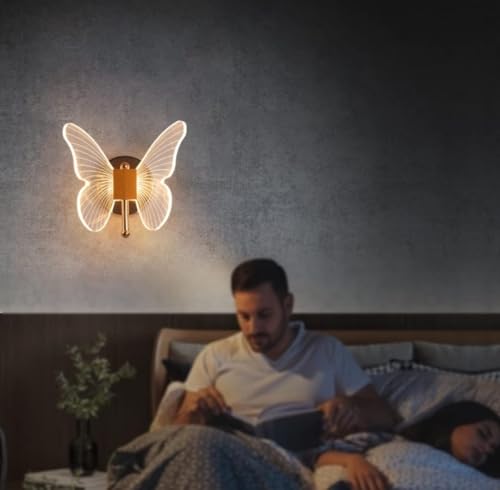 Image of 12 Watt Led Wall Light and Wall scones wall lamp for- Home, Kitchen, Bedside, Bedroom, Living Room, Office, Indoor, Bedside, Mirror Side, Diwali Lighting (Butterfly Wall Light)