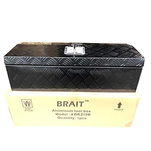 Brait 30x10x10 Aluminum Tool Box Storage for Truck ATV RV Boat Motorcycle (Black)