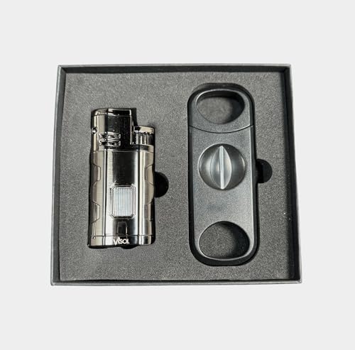 Set regalo encendedor triple y cortador para puros