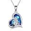 Blue-Crystal Cat Necklace for Women