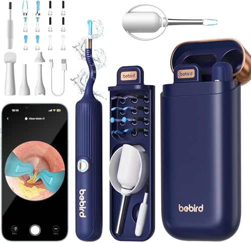 Earsight Plus E33R Ear Wax Removal Tool Camera, FSA HSA Eligible Items, Ear Cleaner with Flexible Ear Camera Otoscope, Visual Ear Pick Tweezers Wax Remover, Ear Cleaning Kit for Family by Bebird