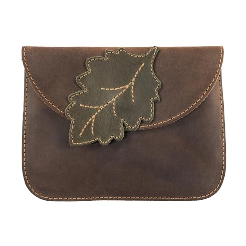 Hide-Drink-Leather-Leaves-Card-Wallet-Pouch-Soft-Coin-Cash-Organizer-Cable-Holder-Accessories-Case-Handmade-Includes-101-Year-Warranty-Bourbon-Brown