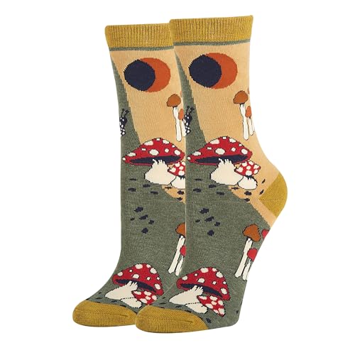 Sock It Up Hongo Delight - Calcetines de vestir para mujer, con estampado colorido, de algodón de alta calidad, estilo casual, Hongo Delight, 5-10