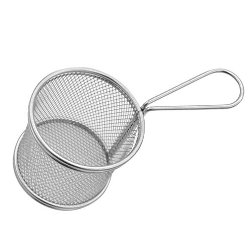 Cabilock Stainless Steel Frying Basket Round Mesh Wok Utensils Fine Strainer Cooking Colander for Chips