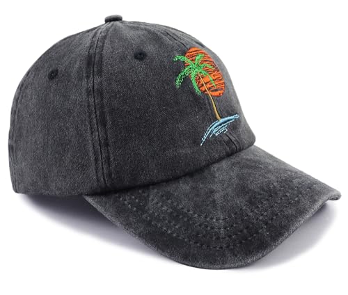 Image of Hawaiian Beach Vacation Essentials, Sun Visor Hats for Travel Accessories, Tropical Vacation Outfits for Men Women, Birthday Gift for Dad Mom (US, Alpha, One Size, Black)