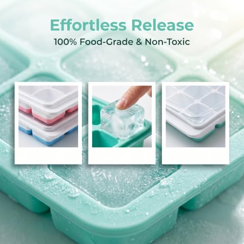 Set de 4 moldes grandes para cubitos de hielo con tapa miniatura 6