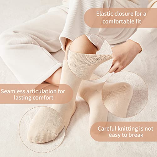 Image of J-BOX Crew Socks for Women Casual Cotton Socks Soft Breathable Dress Socks 10 Pairs