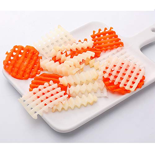Aardappel Chip Mes, DBAILY 4 stks Chipper Chip Cutter RVS Groente Crinkle Golvend Mes Crinkle Cut Mes Set Aardappel… - Image 8