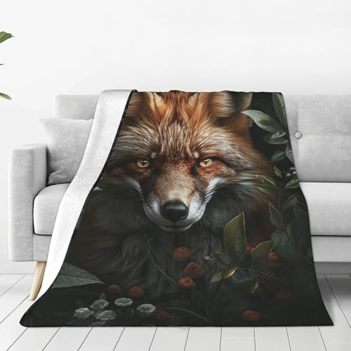 Fox Blanket Fox Fleece Throw Blanket Super Soft Warm Cozy Fuzzy Plush Foxes Blanket Gifts for Girls Boys Kids Room Decor 40