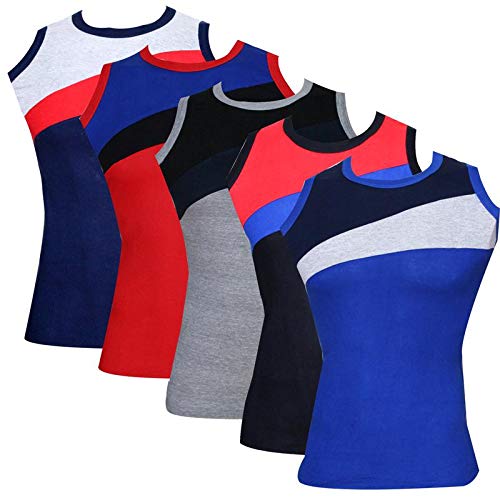eraa Men's Cotton Coloured Sleeves Vest_(Combo of 5)_Multi-picture-53