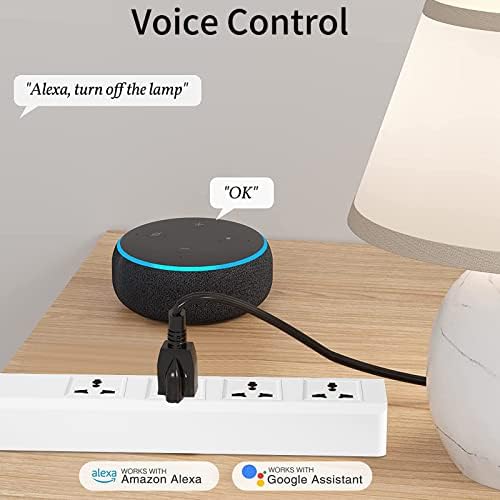 Xenon Smart Universal Extension Lead WiFi Surge Protector Power Strip 1.5M with Individual Control 4 Outlet 2 USB Plug Works Alexa|Google Assistant Remote Control Timer UK Socket No Hub Required White