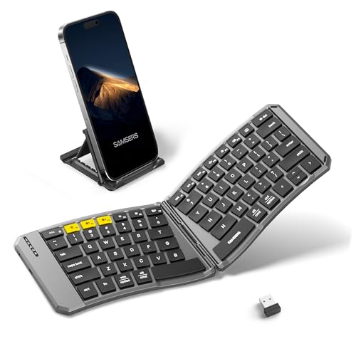 Samsers Ergonomic Foldable Keyboard, KE09U Folding Travel...