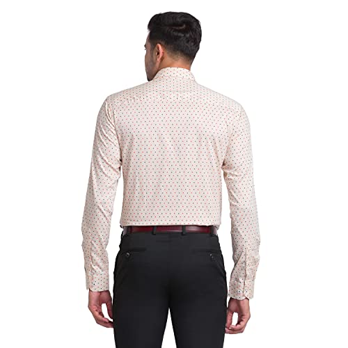 Image of Park Avenue Men's Pure Cotton Print Pattern Slim Fit Cut Away Collar Full Sleeve Casual Shirt