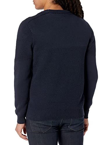 Men's 3D Contrast Stitch Crewneck Sweater2