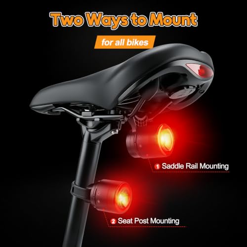 Image of NineLeaf Smart Brake Sensing Rear Bike Lights, Bicycle Tail Light, Bike Lights for Night Riding, Auto On /Off, 300 Lumen 220Adjustable Angle 1000M Viewable Range IP65 Waterproof USB-C Rechargeable