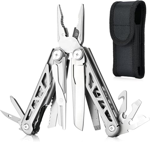 Multitool 17-in-1 Multitools Pliers with Nylon Sheath Professional Multi-tool For Survival Camping and Hunting by Wizsofer