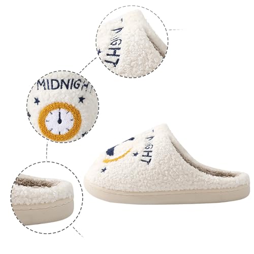 Slippers for Women Warm Cozy Non Slip Indoor Slippers Comfortable Bedroom Shoes Festival Print Couples Winter Shoes3