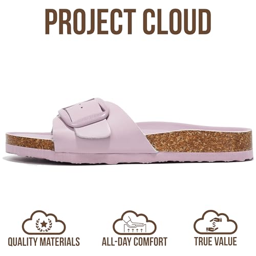 Image of Project Cloud 100% Genuine Leather Sandals Women Dressy Beach Essentials Slides for Women Footwear - Lightweight with Memory Foam Insole Sandals for Women 2026 - Womens Slides