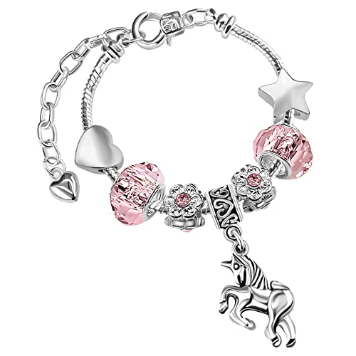 Girls Magical Unicorn Charm Bracelet – Sparkly...