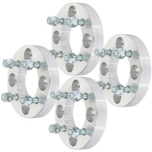WHEELTECH 4x108 to 4x100 Wheel Adapters 1 inch Thick Hub Bore 78.1mm with 12x1.5 Studs Wheel Spacers Adapters Fit for Mustang II 1974-1978 for Escort 1981-1990 - Silver 4 Lug Wheel Adapters 4Pcs