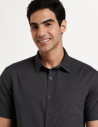 Image of Amazon Brand - Symbol Men's Cotton Shirt | Casual | Plain | Half Sleeve | Summer - Regular Fit (Available in Plus Sizes)